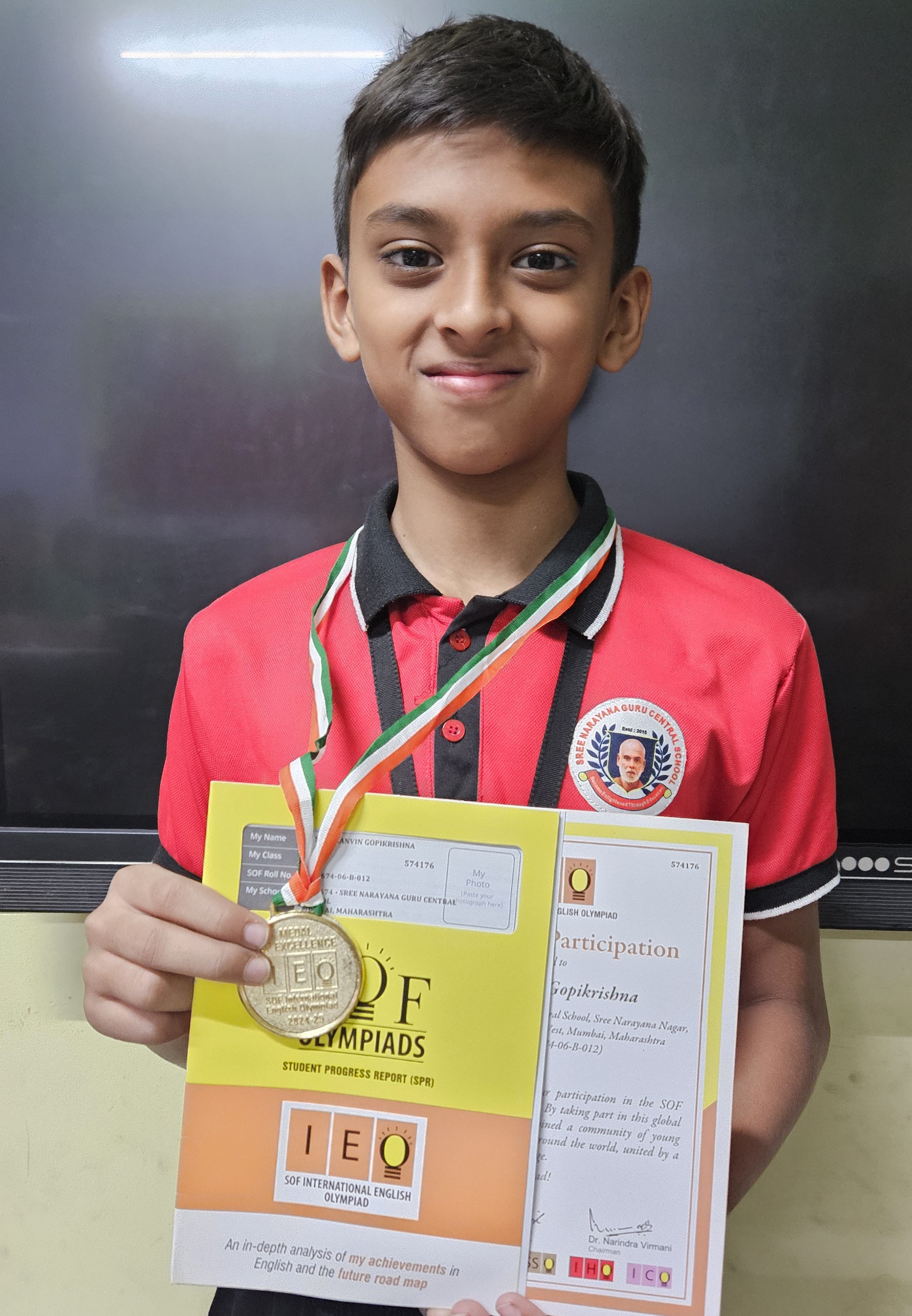 Class Topper - Gold Medal - SOF - IEO - M Sai Dhanvin